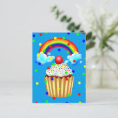 CupcakeパーティーとRainbow & Sprinkles インビテーションポストカード (スタンド正面)