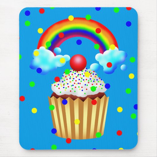 CupcakeパーティーとRainbow & Sprinkles マウスパッド (正面)