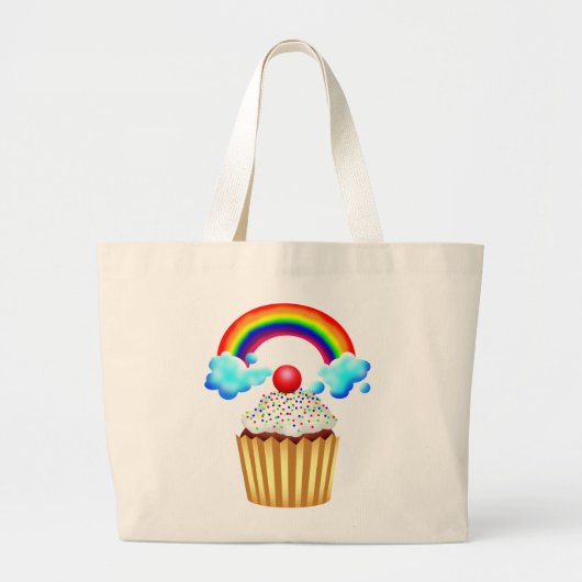 CupcakeパーティーとRainbow & Sprinkles ラージトートバッグ (正面)