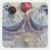 Cupcakeファンシーありがとう スクエアシール (正面)