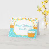 Cupcake and Sprinkles Birthday Party  カード (黄色い花)