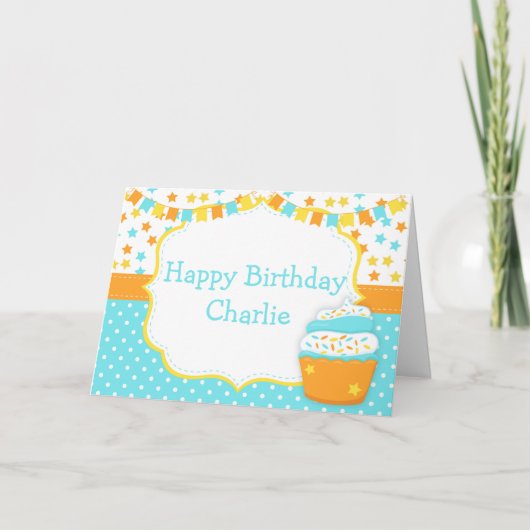 Cupcake and Sprinkles Birthday Party  カード (正面)