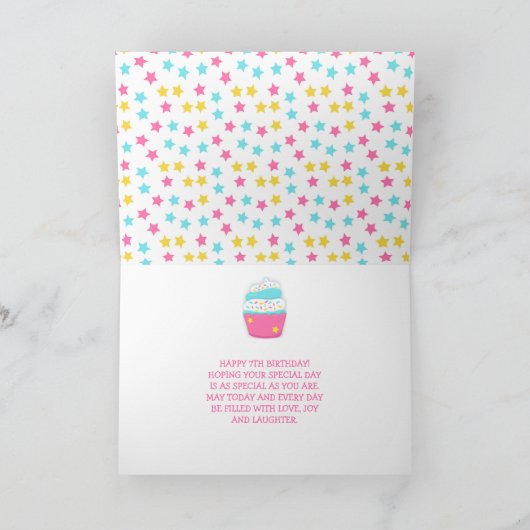 Cupcake and Sprinkles Birthday Party カード (内部)