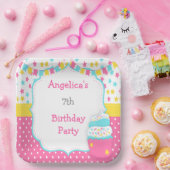 Cupcake and Sprinkles Birthday Party ペーパープレート (パーティー)