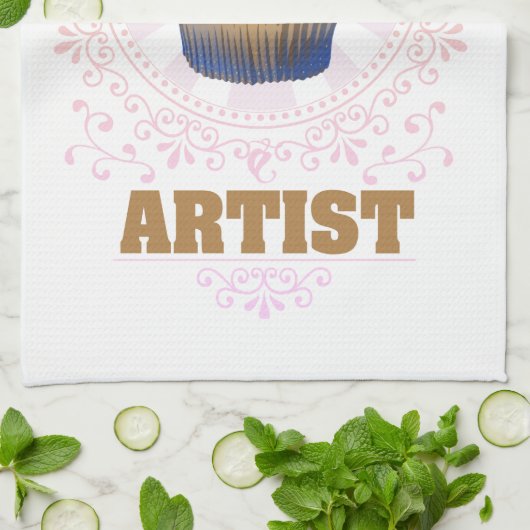 Cupcake Artist キッチンタオル (折り畳み)