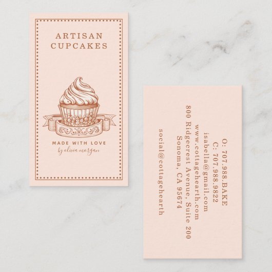Cupcake Baker Bakery Pastry Chef 名刺 (正面/裏面)