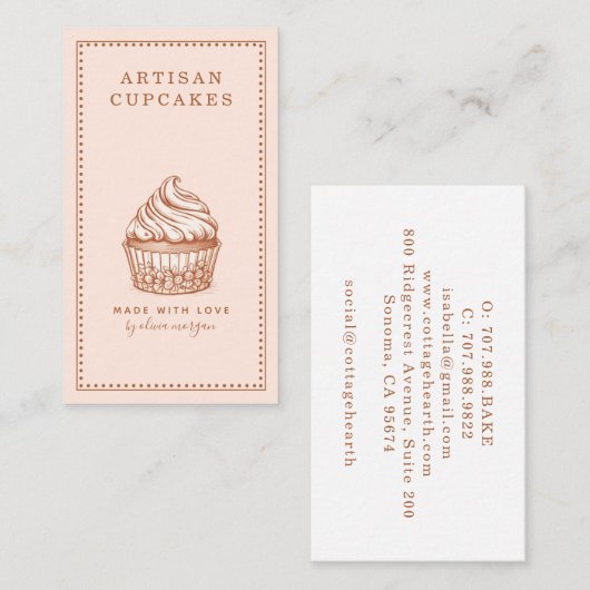 Cupcake Baker Bakery Pastry Chef 名刺 (正面/裏面)