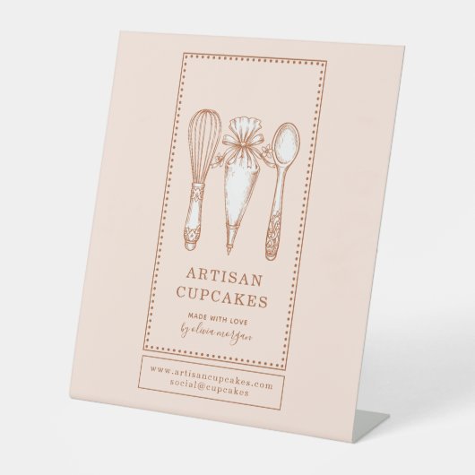 Cupcake Bakery Baking Utensils  台座サイン (正面)