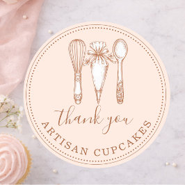 Cupcake Bakery Baking Utensils Product Labels ラウンドシール