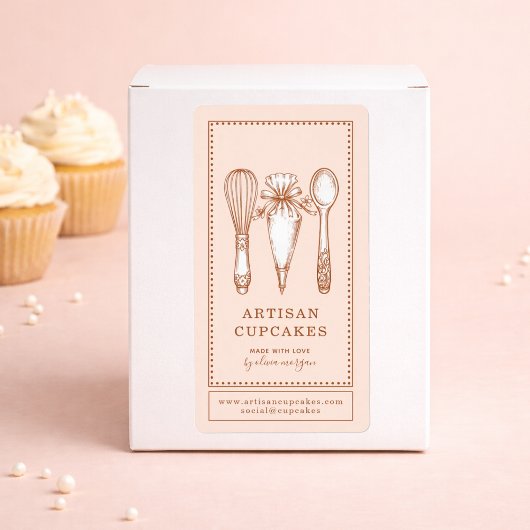 Cupcake Bakery Baking Utensils Product Labels ラベル