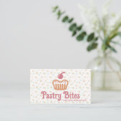 Cupcake Bakery Logo | Polka Dot Pattern 名刺 (スタンド正面)