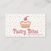 Cupcake Bakery Logo | Polka Dot Pattern 名刺 (正面)