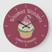 Cupcake Bakery Pastry Chef ラージ壁時計 (正面)