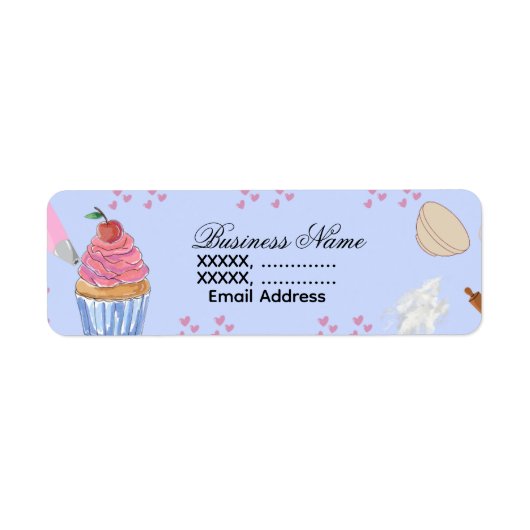 Cupcake Bakery Return Address Labels ラベル (正面)