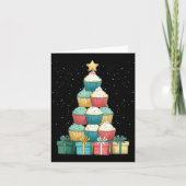 Cupcake Baking Baker Christmas Tree Xmas  カード (正面)