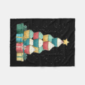 Cupcake Baking Baker Christmas Tree Xmas  フリースブランケット (正面(横))