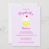 Cupcake Baking Birthday 招待状 (正面)