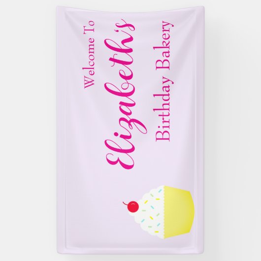 Cupcake Baking Birthday 横断幕 (縦)