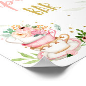 Cupcake Bar Tea Party Baby Brewing Baby Shower ポスター (角)
