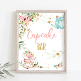 Cupcake Bar Tea Party Baby Brewing Baby Shower ポスター