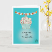 Cupcake Birthday Card カード (黄色い花)