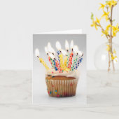 Cupcake Birthday Greeting Card カード (黄色い花)