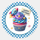 Cupcake Birthday Stickers ラウンドシール (正面)
