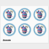 Cupcake Birthday Stickers ラウンドシール (シート)