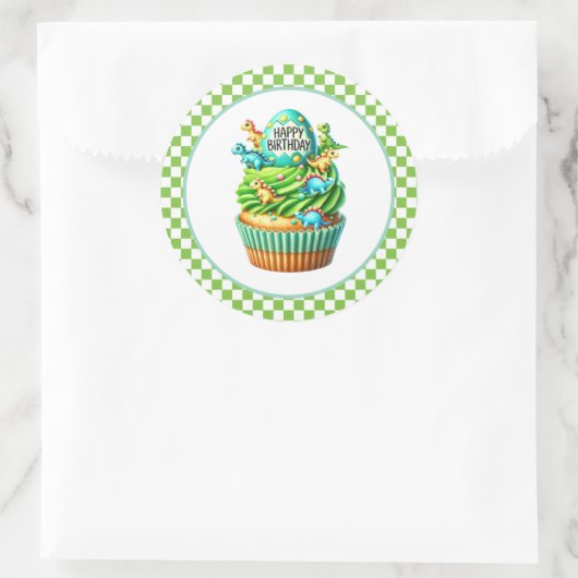 Cupcake Birthday Stickers ラウンドシール (バッグ)