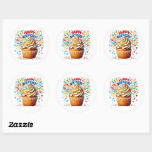 Cupcake Birthday Stickers ラウンドシール (シート)