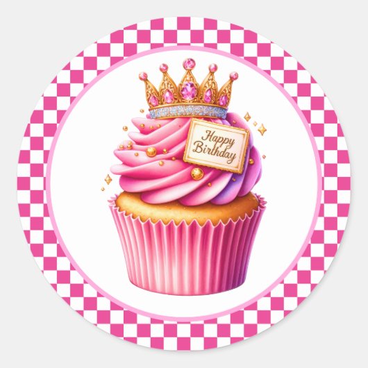 Cupcake Birthday Stickers ラウンドシール (正面)