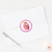 Cupcake Birthday Stickers ラウンドシール (封筒)
