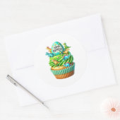 Cupcake Birthday Stickers ラウンドシール (封筒)