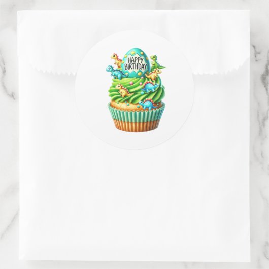 Cupcake Birthday Stickers ラウンドシール (バッグ)