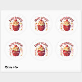 Cupcake Birthday Stickers ラウンドシール (シート)