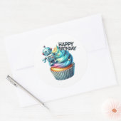 Cupcake Birthday Stickers ラウンドシール (封筒)