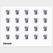 Cupcake Birthday Stickers ラウンドシール (シート)
