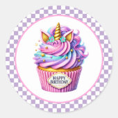 Cupcake Birthday Stickers ラウンドシール (正面)