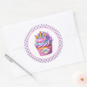 Cupcake Birthday Stickers ラウンドシール (封筒)
