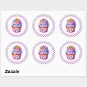 Cupcake Birthday Stickers ラウンドシール (シート)
