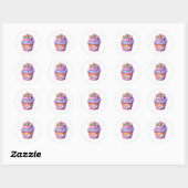 Cupcake Birthday Stickers ラウンドシール (シート)