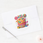 Cupcake Birthday Stickers ラウンドシール (封筒)