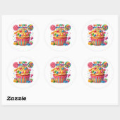 Cupcake Birthday Stickers ラウンドシール (シート)