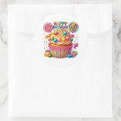 Cupcake Birthday Stickers ラウンドシール (バッグ)