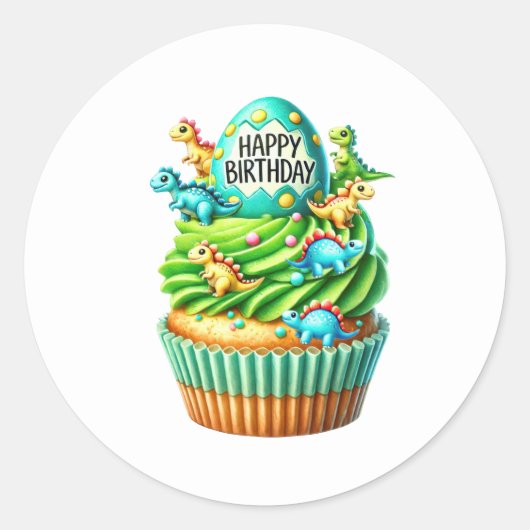 Cupcake Birthday Stickers ラウンドシール (正面)