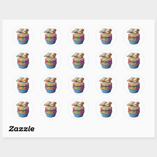 Cupcake Birthday Stickers ラウンドシール (シート)