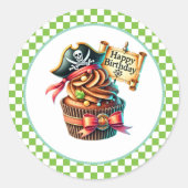 Cupcake Birthday Stickers ラウンドシール (正面)