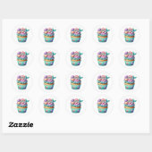 Cupcake Birthday Stickers ラウンドシール (シート)