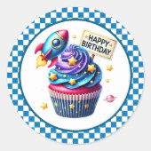 Cupcake Birthday Stickers ラウンドシール (正面)