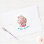 Cupcake Birthday Stickers ラウンドシール (封筒)